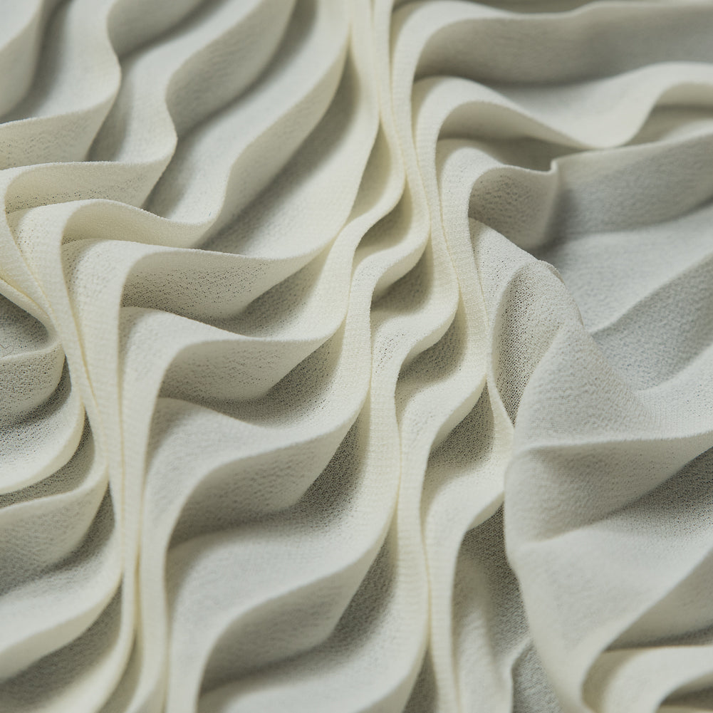 Accordion Pleated Chiffon - Off-White - Etereo Collection Full Accordion Pleated Chiffon - Off-White - Etereo Collection Full