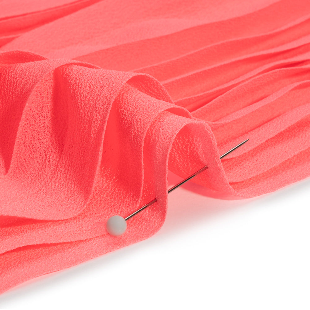 Accordion Pleated Chiffon - Neon Pink - Etereo Collection Folded Accordion Pleated Chiffon - Neon Pink - Etereo Collection Folded