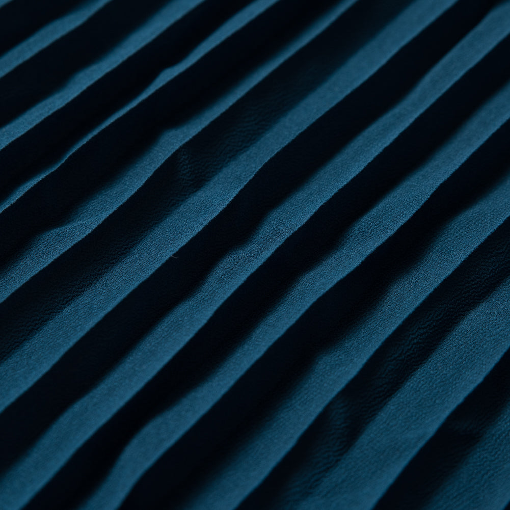 Accordion Pleated Chiffon - Teal - Etereo Collection Full Accordion Pleated Chiffon - Teal - Etereo Collection Full