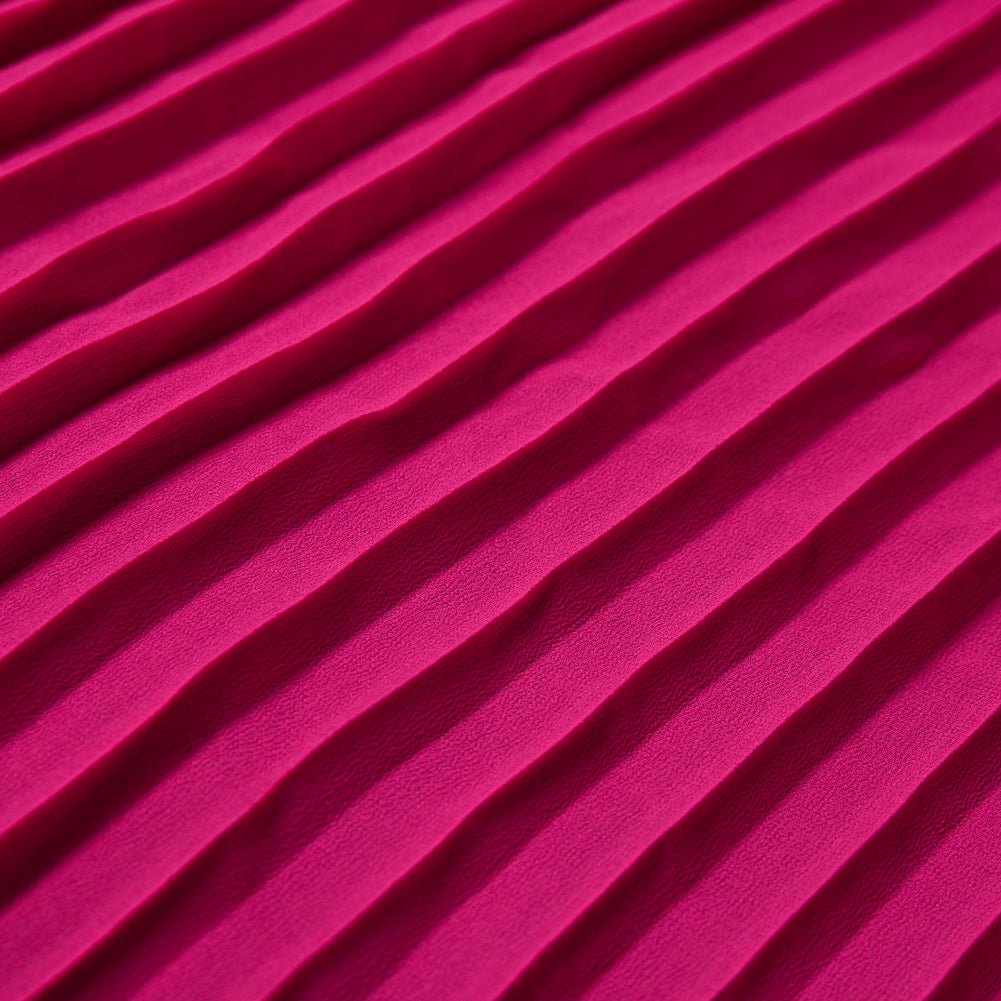 Accordion Pleated Chiffon - Neon Fuchsia - Etereo Collection Full Accordion Pleated Chiffon - Neon Fuchsia - Etereo Collection Full