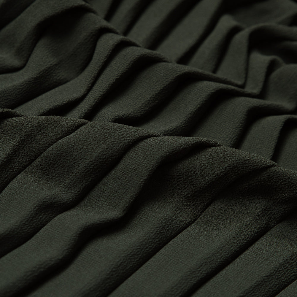 Accordion Pleated Chiffon - Forest Green - Etereo Collection Full Accordion Pleated Chiffon - Forest Green - Etereo Collection Full