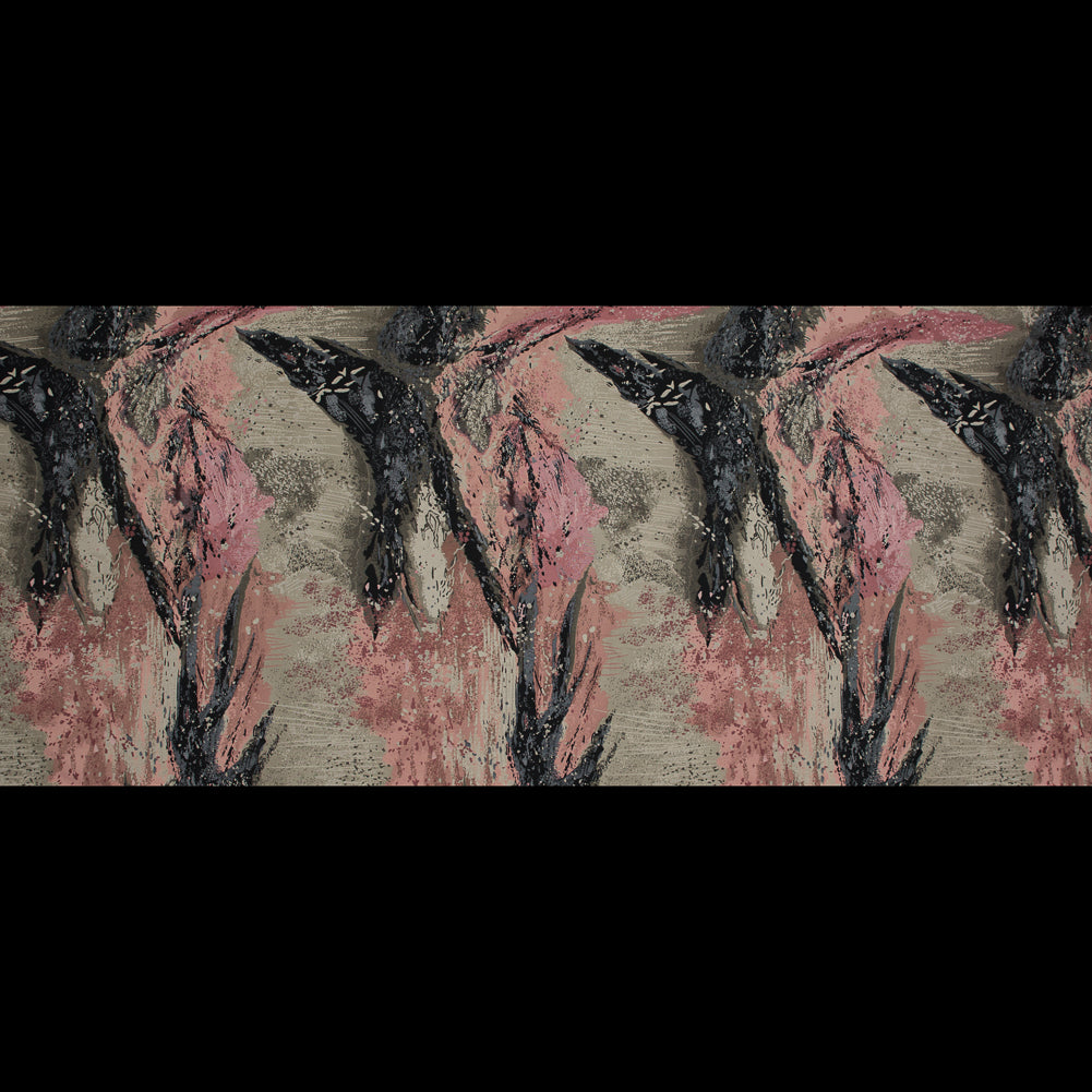 Pink, Beige and Black Abstract Jacquard Folded Pink, Beige and Black Abstract Jacquard Folded