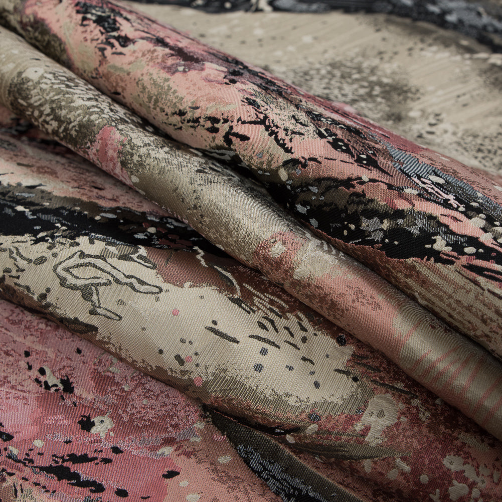 Pink, Beige and Black Abstract Jacquard Detail Pink, Beige and Black Abstract Jacquard Detail