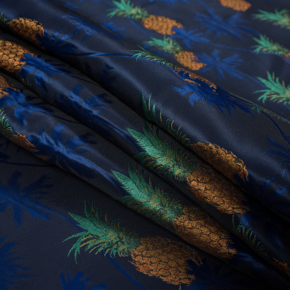 Royal Blue Pineapple Polyester Jacquard Folded Royal Blue Pineapple Polyester Jacquard Folded