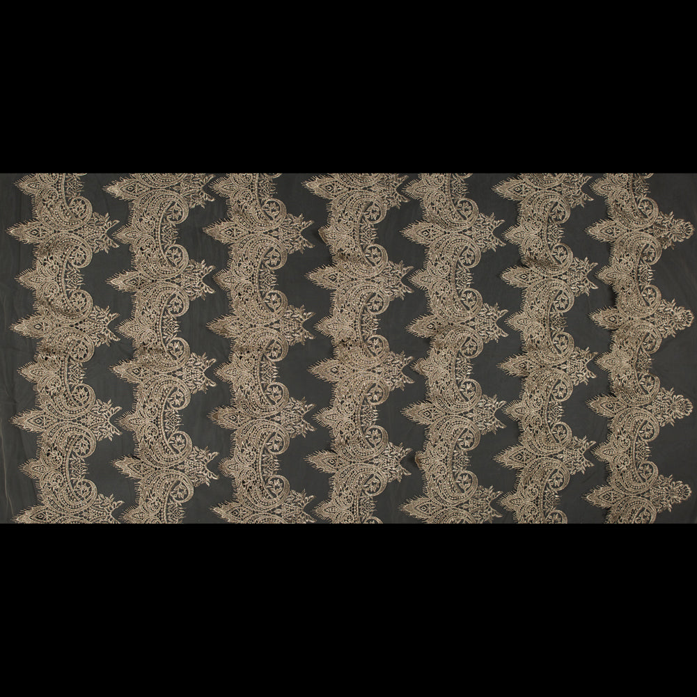 Lace Fringe on Mesh - Metallic Gold Full Lace Fringe on Mesh - Metallic Gold Full