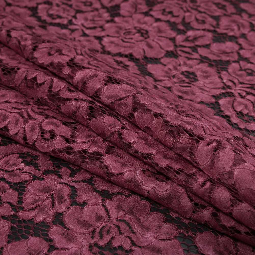 Pad Dyed Cotton Lace - Brick Red Floral - Stevie Collection Detail Pad Dyed Cotton Lace - Brick Red Floral - Stevie Collection Detail