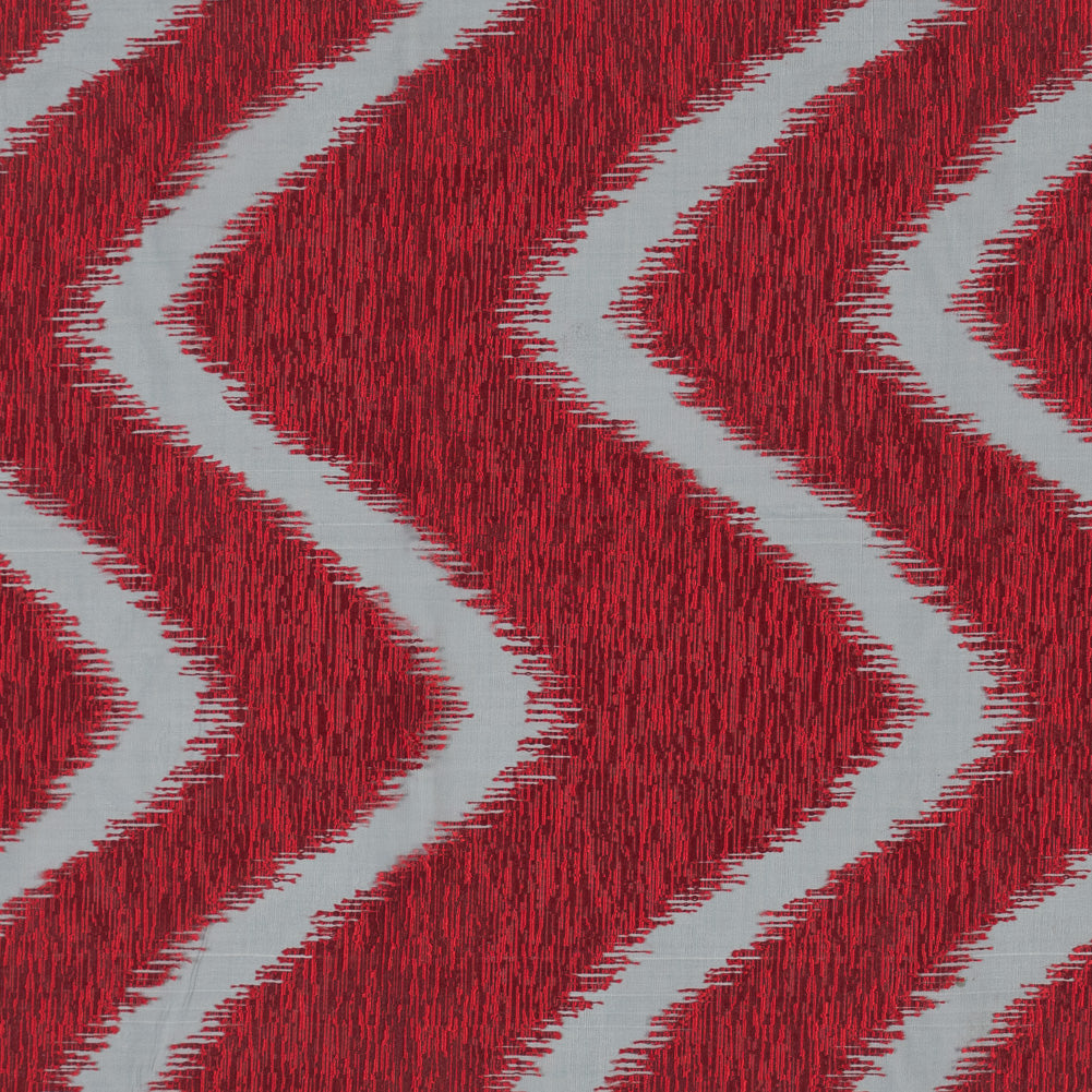 Organza Burnout Jacquard - Red Chevron Organza Burnout Jacquard - Red Chevron