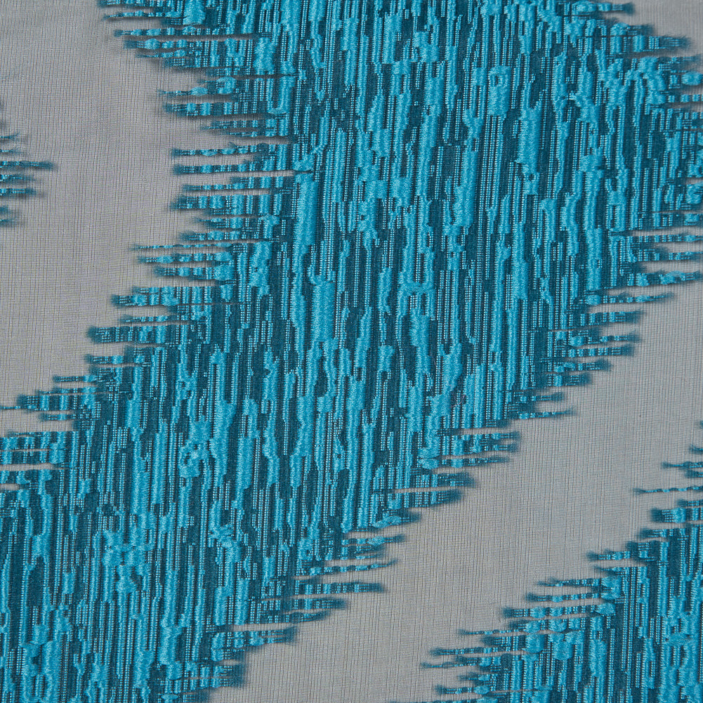 Organza Burnout Jacquard - Blue Chevron Detail Organza Burnout Jacquard - Blue Chevron Detail
