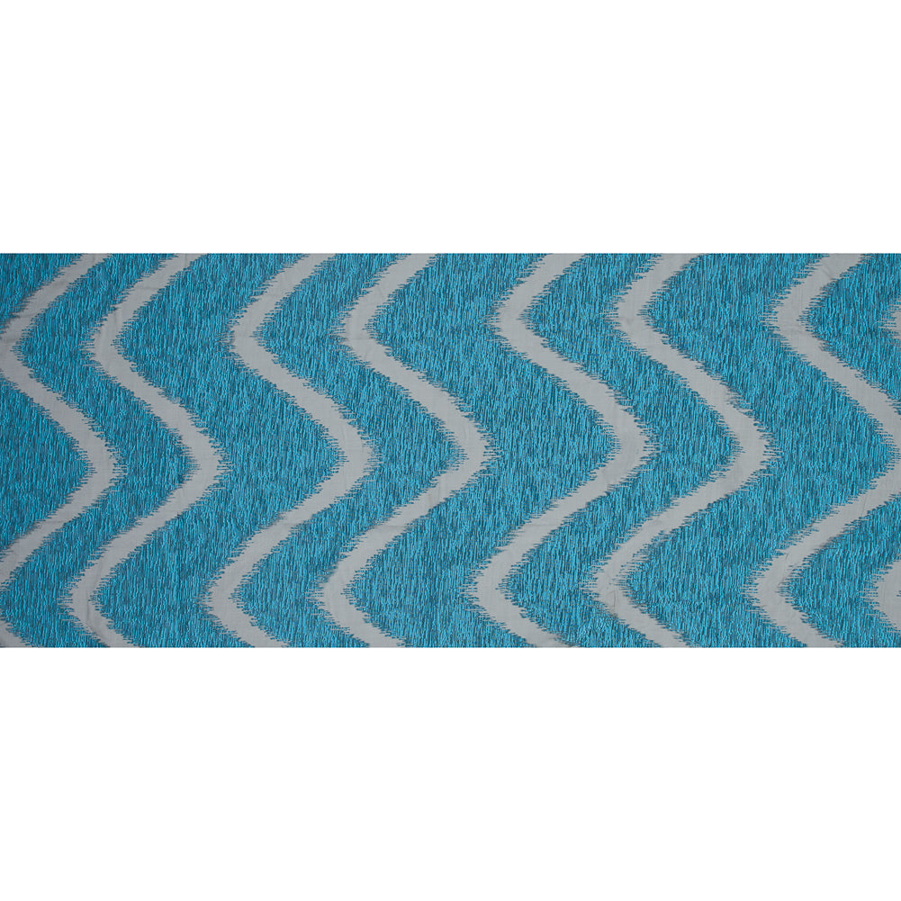 Organza Burnout Jacquard - Blue Chevron Full Organza Burnout Jacquard - Blue Chevron Full
