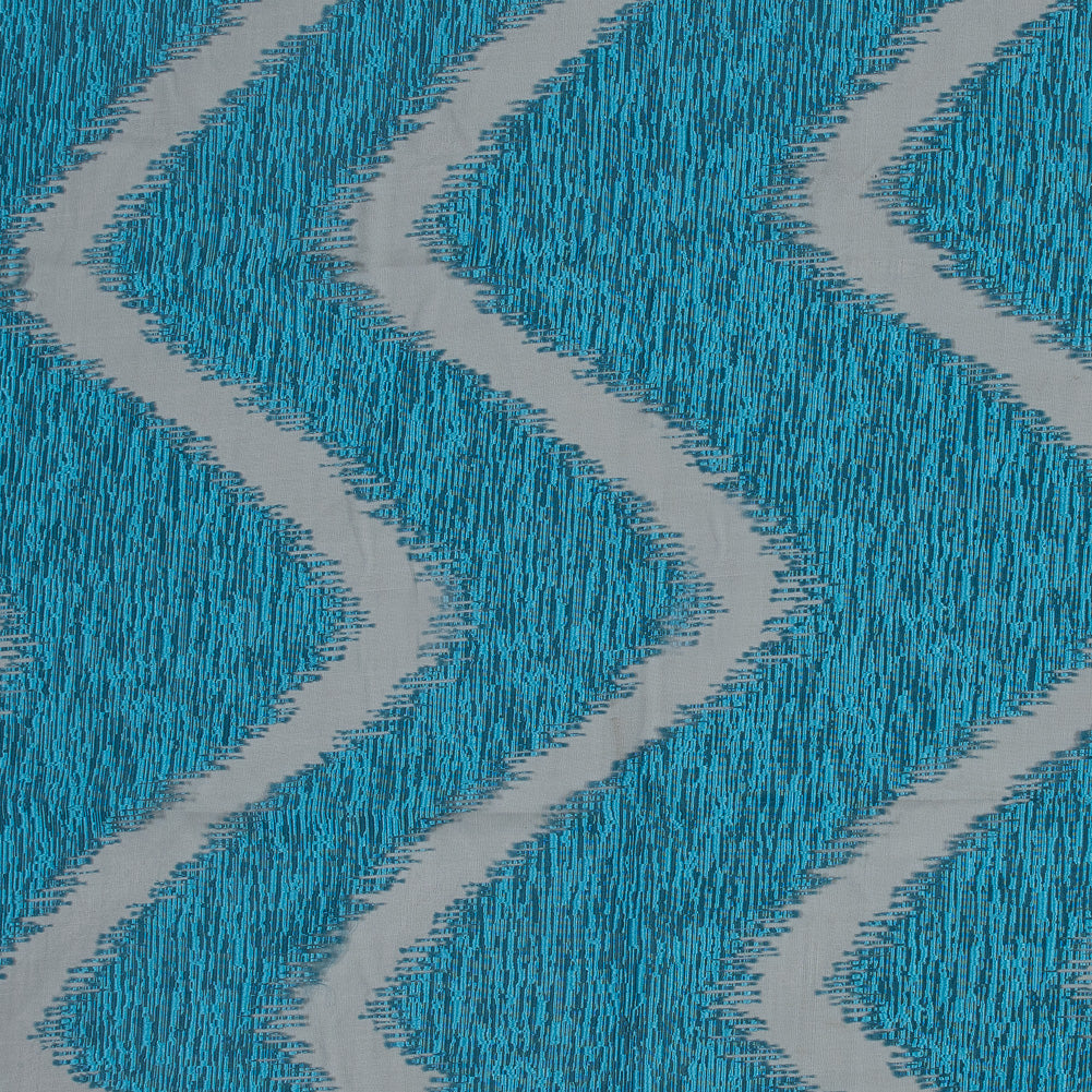 Organza Burnout Jacquard - Blue Chevron Organza Burnout Jacquard - Blue Chevron