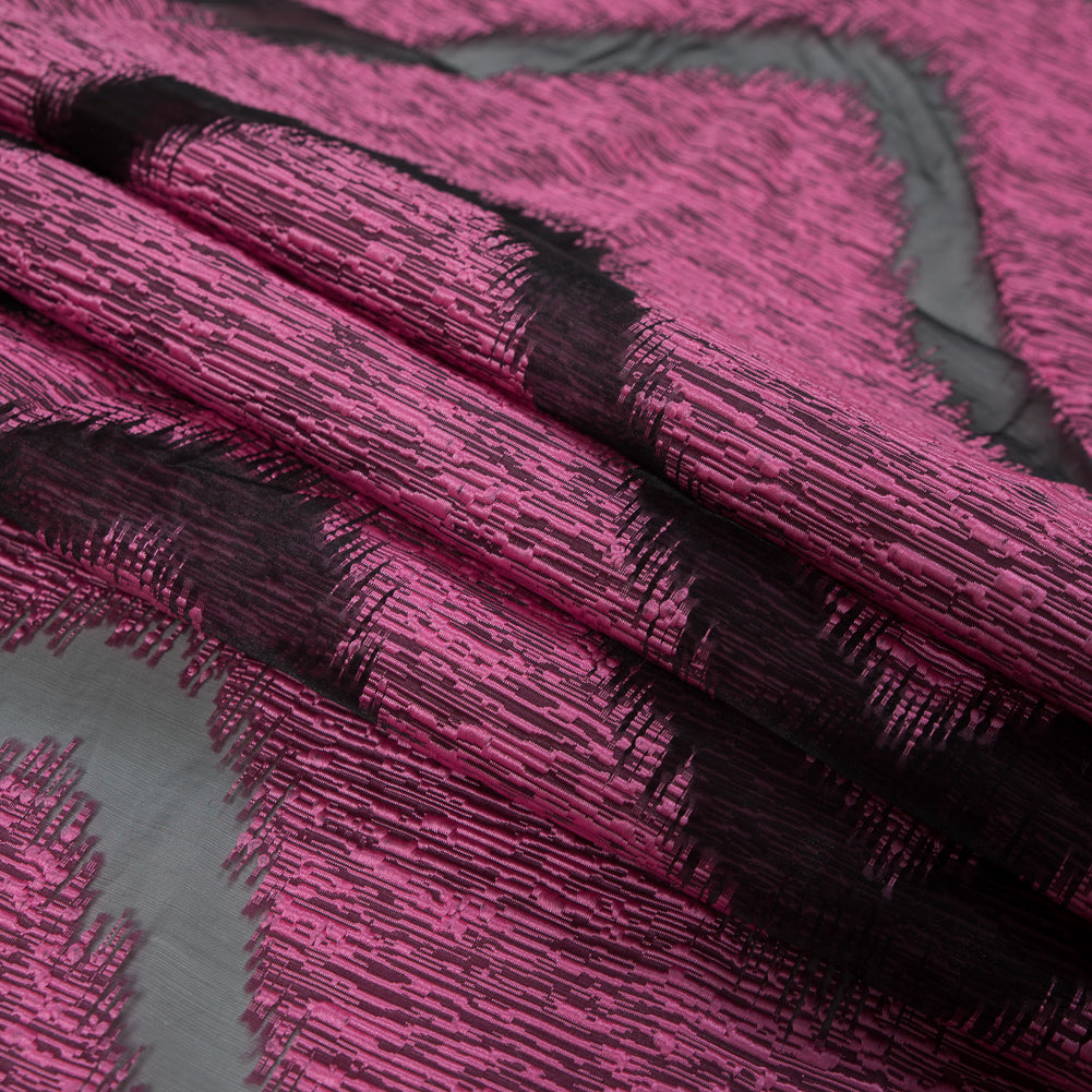 Organza Burnout Jacquard - Pink Chevron Detail Organza Burnout Jacquard - Pink Chevron Detail