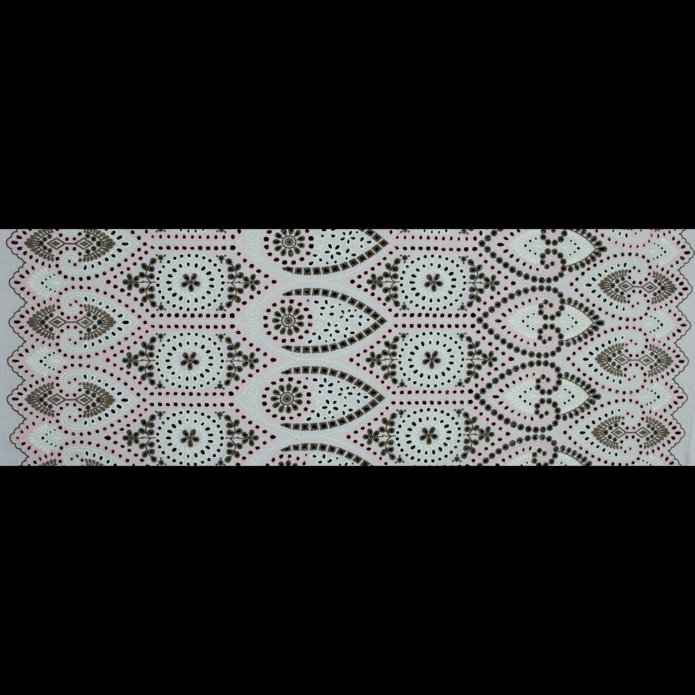 Dusty Rose and Mint Embroidered Cotton Eyelet Full Dusty Rose and Mint Embroidered Cotton Eyelet Full