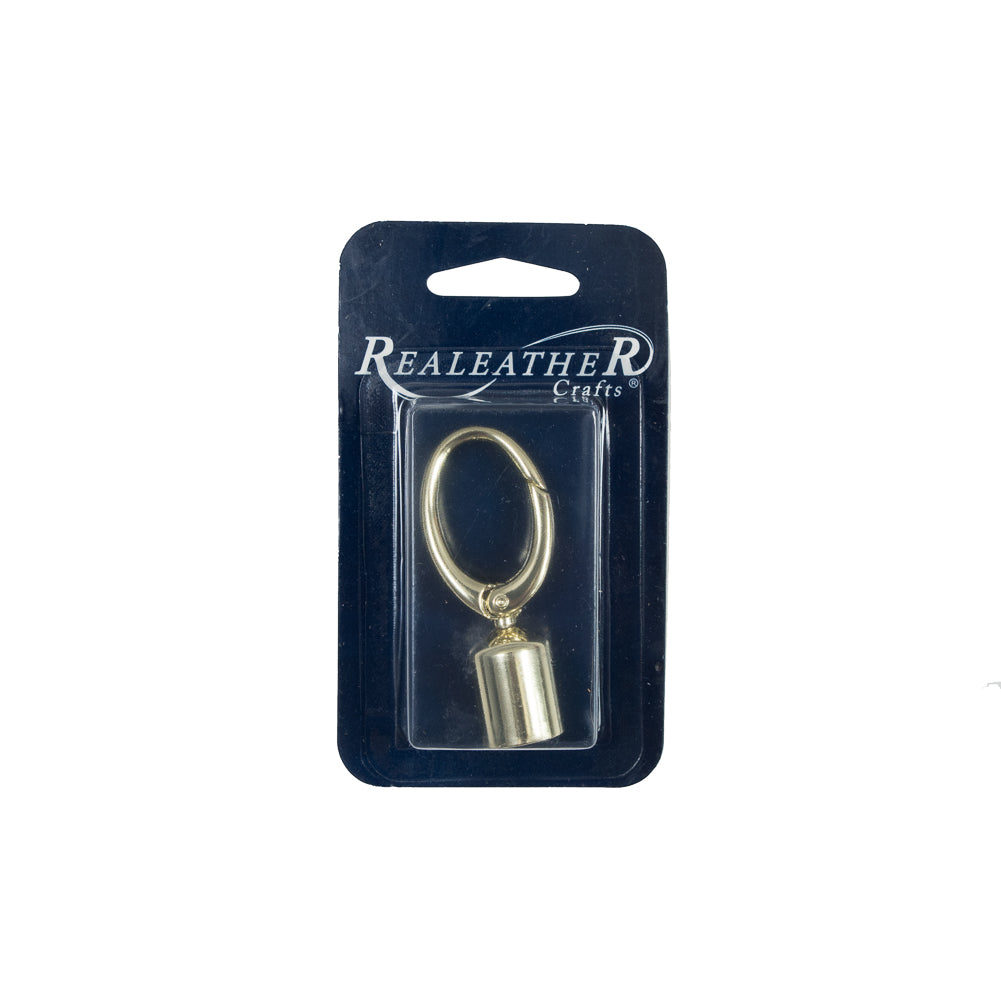 Realeather Gold Tassel Topper Key Chain Detail Realeather Gold Tassel Topper Key Chain Detail