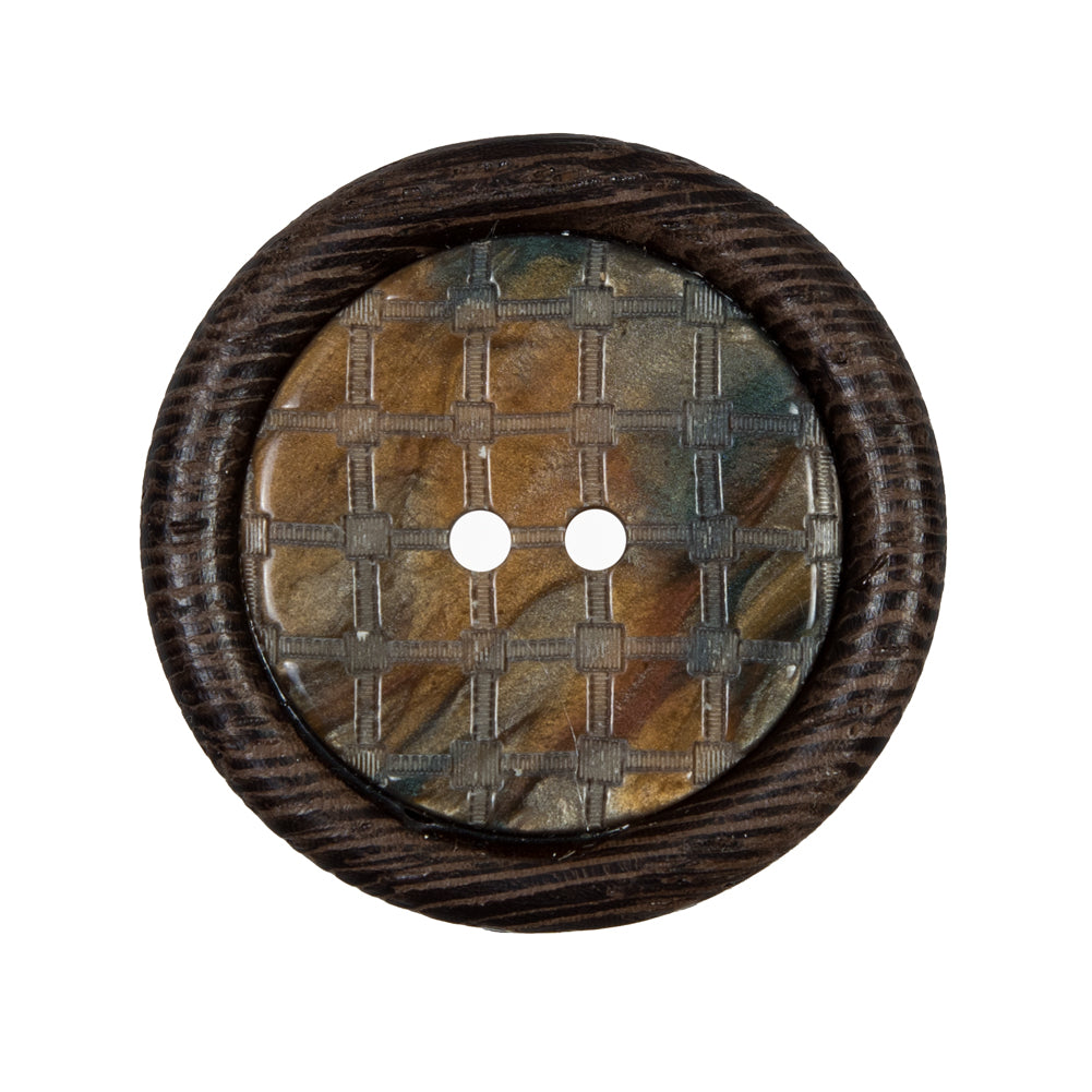 Brown Wooden 2-Hole Button - 42L/27mm Brown Wooden 2-Hole Button - 42L/27mm