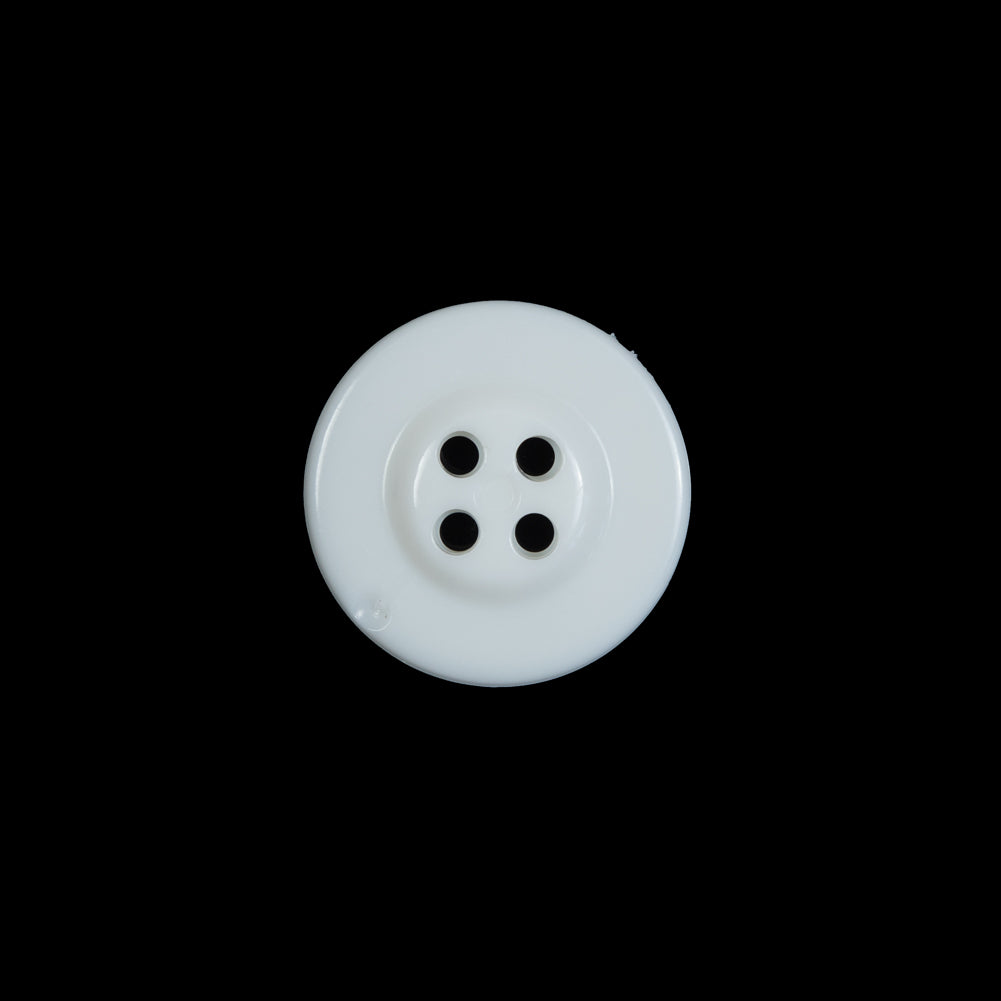 White Plastic Anchor 4-Hole Button - 24L/15mm Detail White Plastic Anchor 4-Hole Button - 24L/15mm Detail