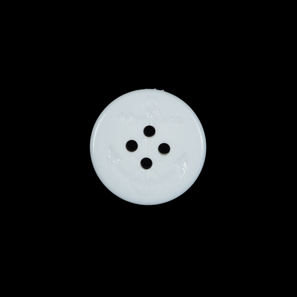 White Plastic Anchor 4-Hole Button - 24L/15mm White Plastic Anchor 4-Hole Button - 24L/15mm