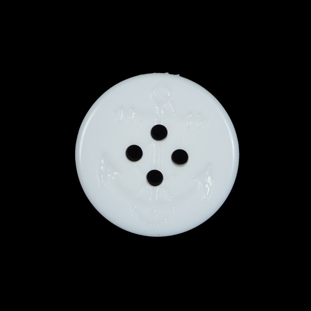 White Plastic Anchor 4-Hole Button - 36L/23mm White Plastic Anchor 4-Hole Button - 36L/23mm