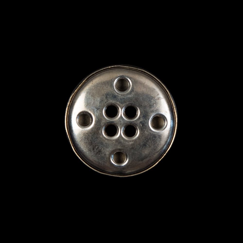 Silver Metal 4-Hole Button - 32L/20mm Detail Silver Metal 4-Hole Button - 32L/20mm Detail