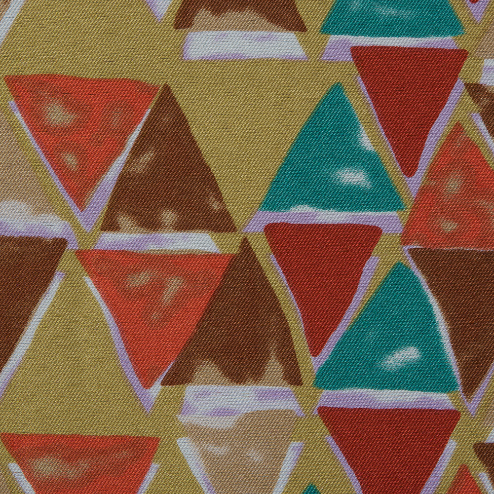 Jade, Ochre and Tangerine Geometric Printed Mikado Jade, Ochre and Tangerine Geometric Printed Mikado