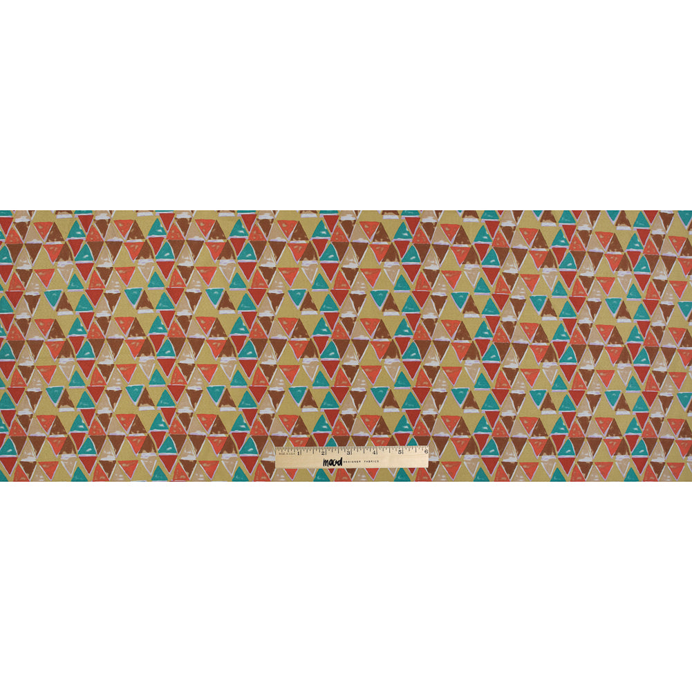 Jade, Ochre and Tangerine Geometric Printed Mikado Jade, Ochre and Tangerine Geometric Printed Mikado