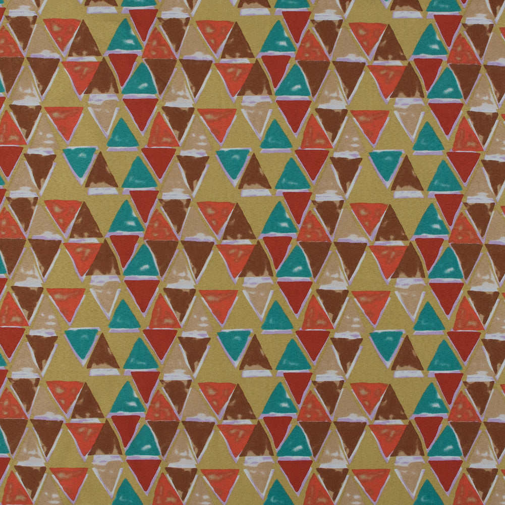 Jade, Ochre and Tangerine Geometric Printed Mikado Jade, Ochre and Tangerine Geometric Printed Mikado