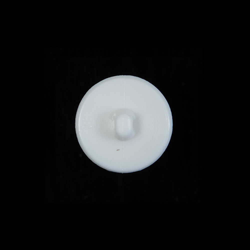 Italian White Beveled Shank Back Button - 24L/15mm Detail