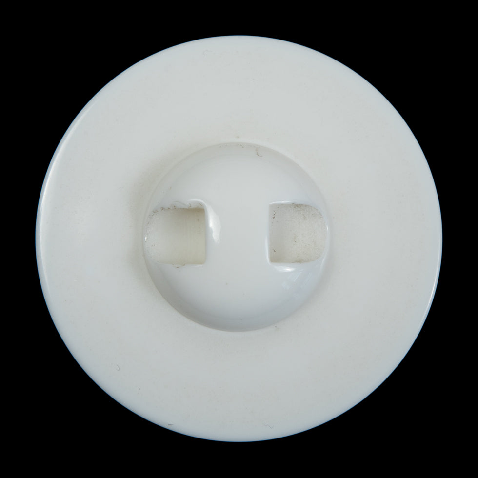 White Domed Plastic Self Shank Button - 60L/38mm Detail White Domed Plastic Self Shank Button - 60L/38mm Detail