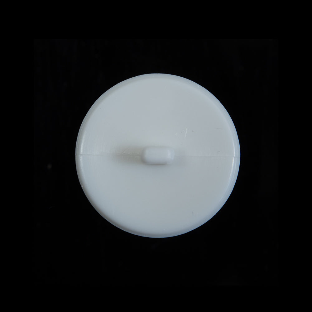 Italian White Beveled Shank Back Button - 36L/23mm Detail