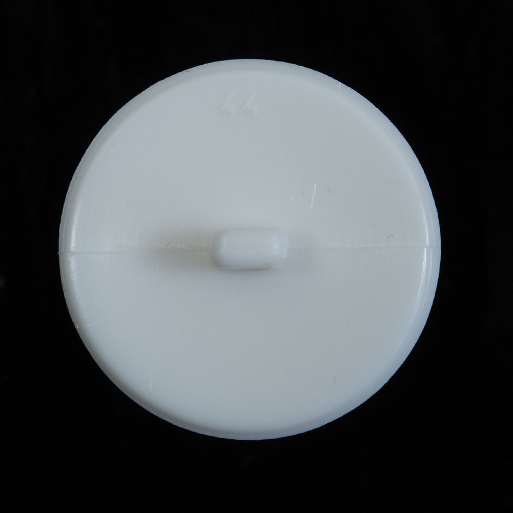 Italian White Beveled Shank Back Button - 44L/28mm Detail