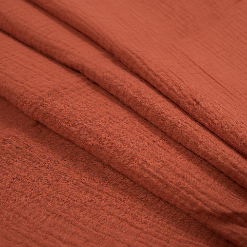 Double Cotton Gauze - Orange Rust - Talamanca Collection Detail