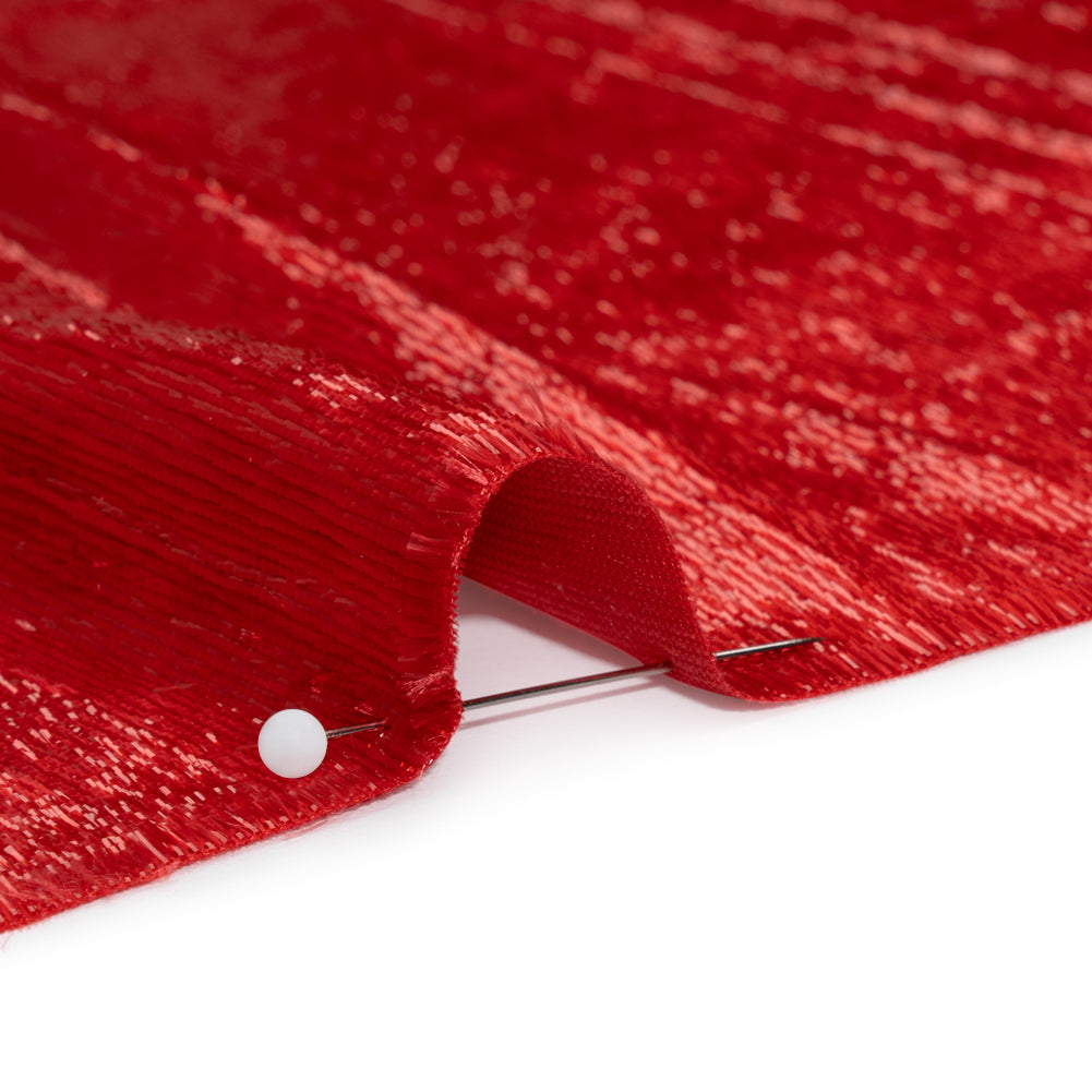 Metallic Velvet - Tango Red - Ava Collection Folded Metallic Velvet - Tango Red - Ava Collection Folded