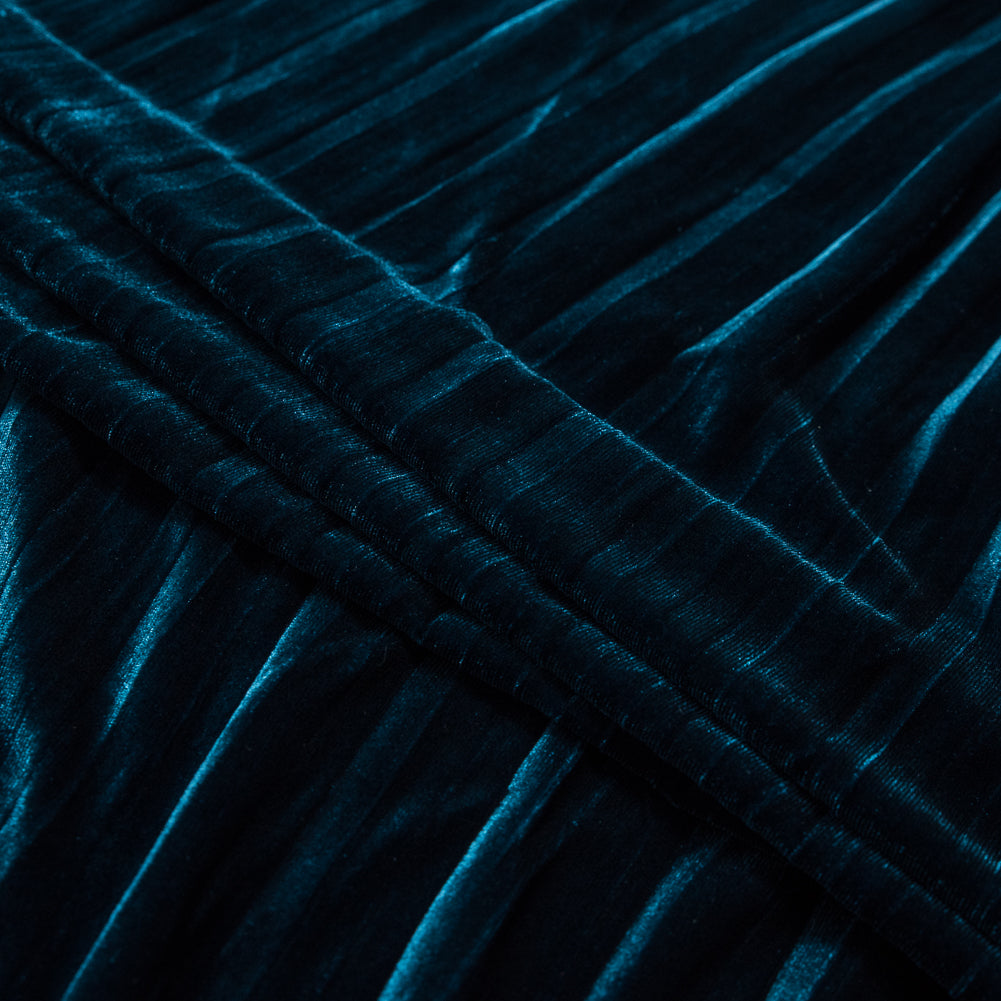 Pleated Velour - Pacific Blue - Tver Collection Detail Pleated Velour - Pacific Blue - Tver Collection Detail