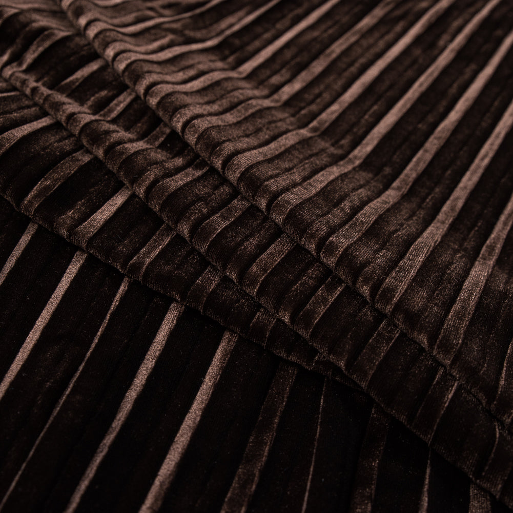 Pleated Velour - Chocolate Brown - Tver Collection Detail Pleated Velour - Chocolate Brown - Tver Collection Detail