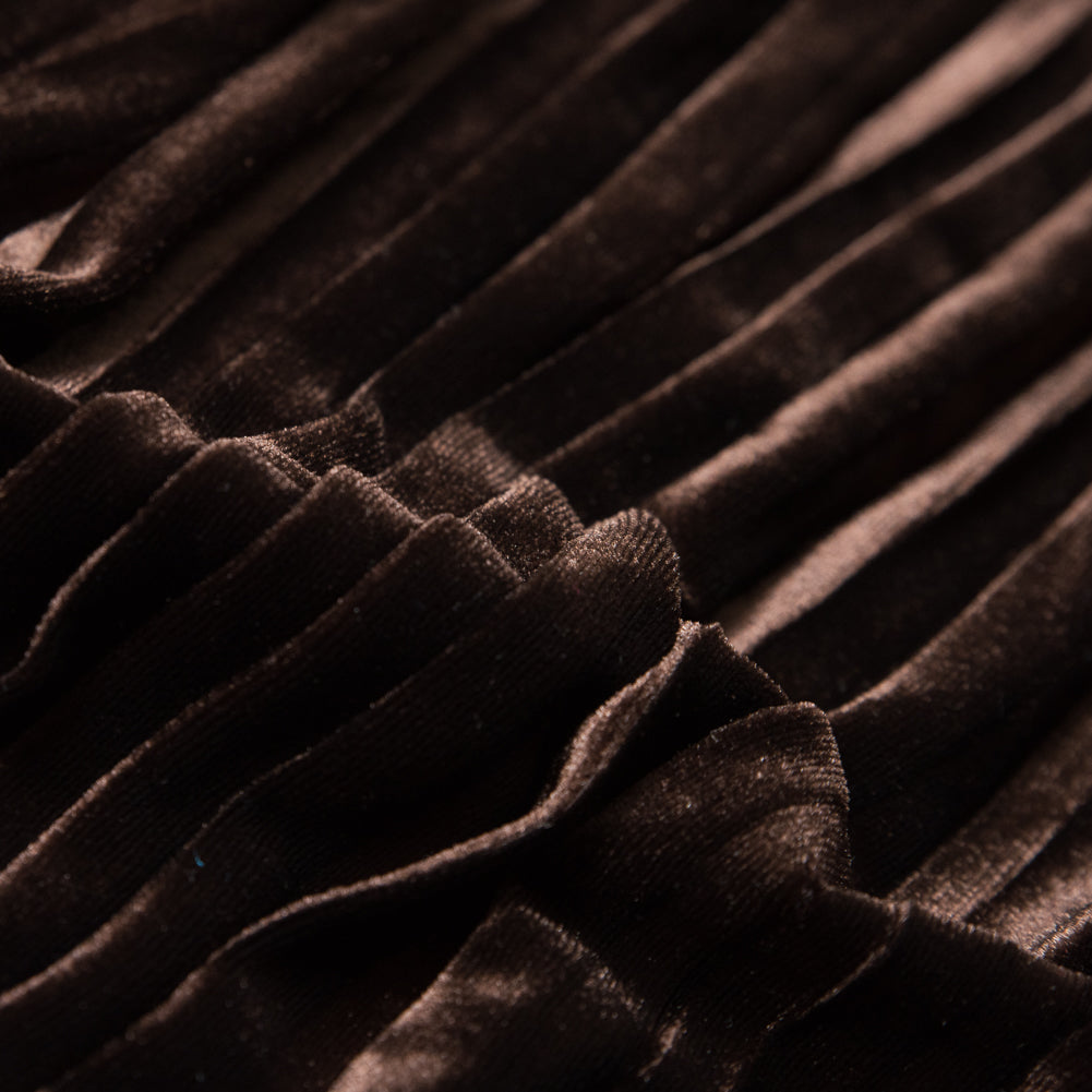 Pleated Velour - Chocolate Brown - Tver Collection Full Pleated Velour - Chocolate Brown - Tver Collection Full