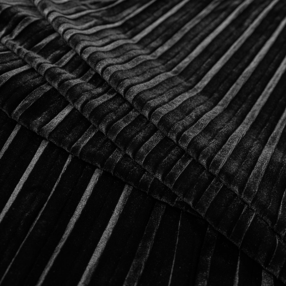 Pleated Velour - Black - Tver Collection Detail Pleated Velour - Black - Tver Collection Detail
