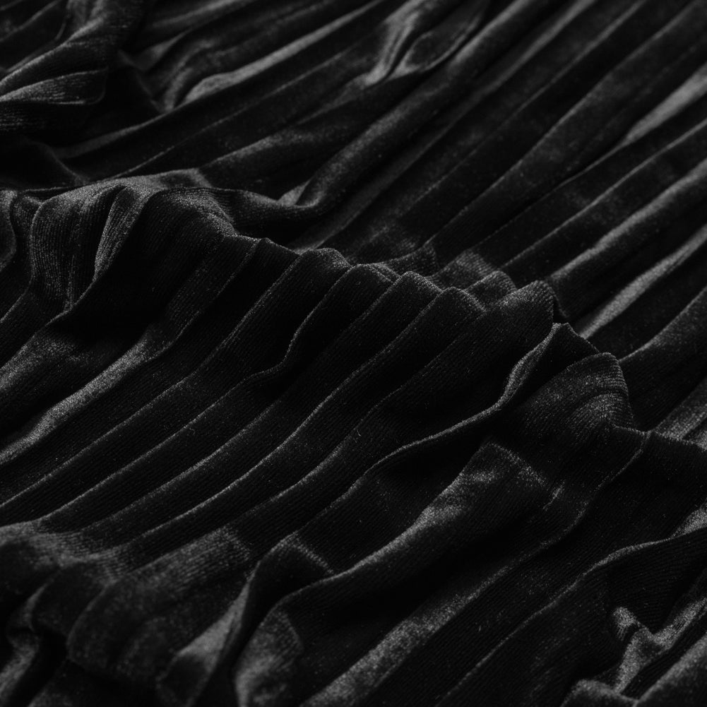 Pleated Velour - Black - Tver Collection Pleated Velour - Black - Tver Collection