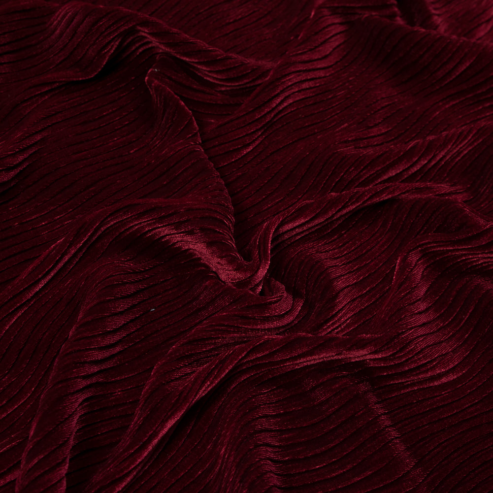 Wavy Crinkled Velour - Ski Patrol Red - Yvonne Collection Wavy Crinkled Velour - Ski Patrol Red - Yvonne Collection