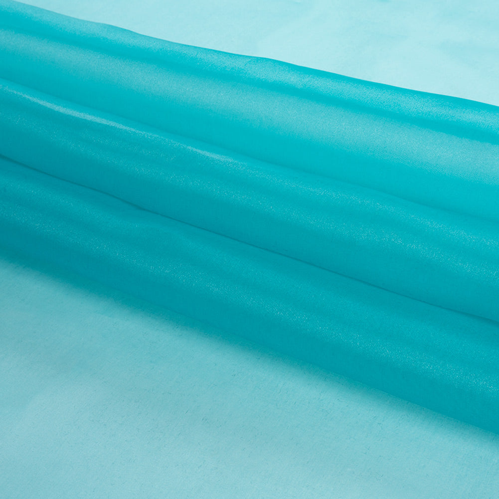 2-Ply Polyester Organza - Teal - Zelda Collection Detail 2-Ply Polyester Organza - Teal - Zelda Collection Detail