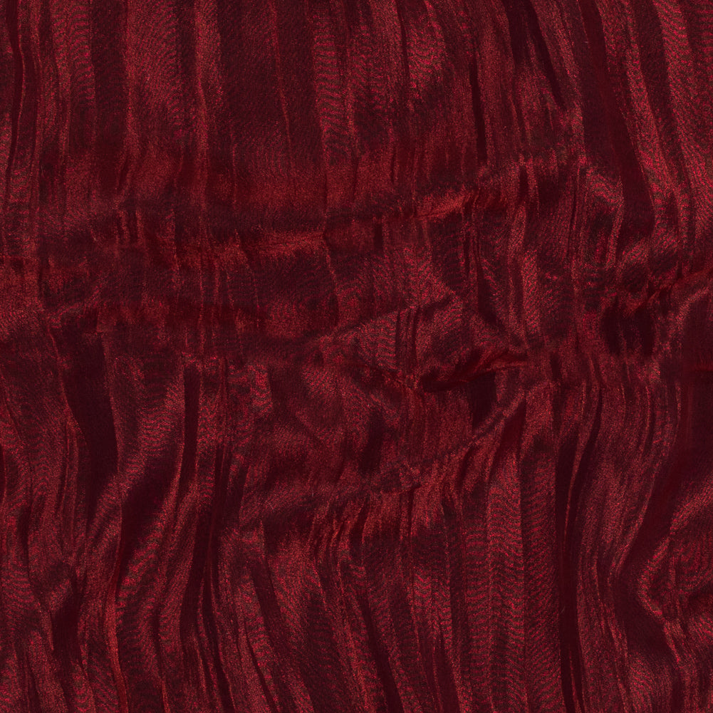 Crushed Nylon Organza - Red Crushed Nylon Organza - Red