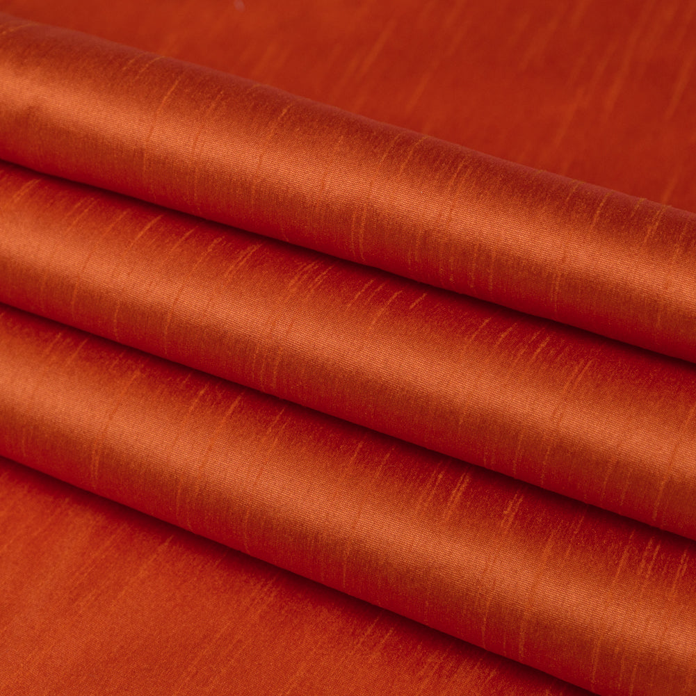 Polyester Shantung - Burnt Orange - Eirian Collection Detail Polyester Shantung - Burnt Orange - Eirian Collection Detail