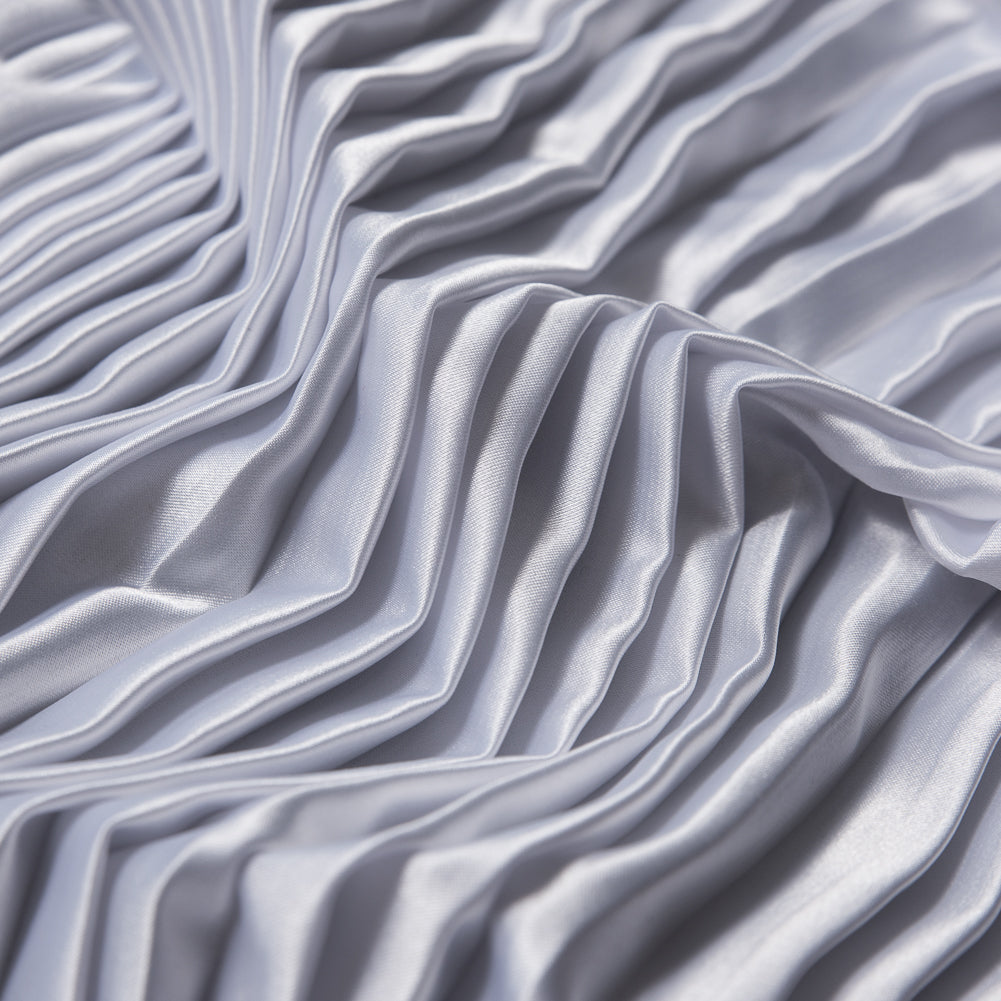 Pleated Stretch Satin - White - Andreas Collection Pleated Stretch Satin - White - Andreas Collection