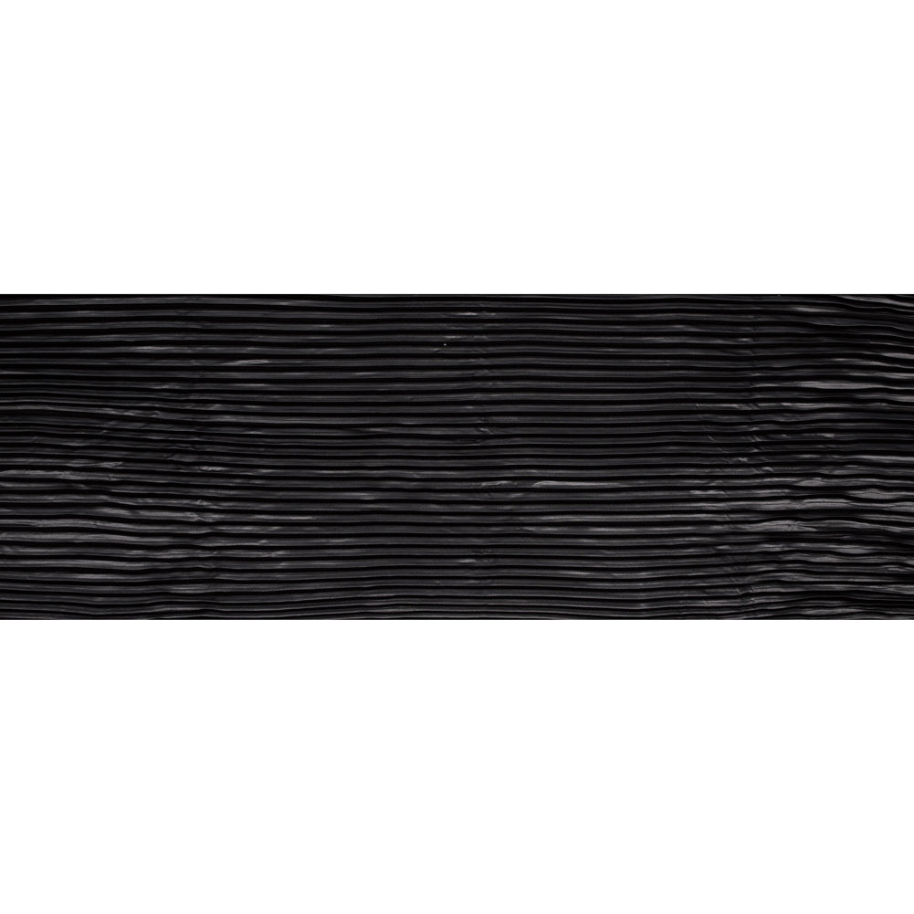 Pleated Stretch Satin - Black - Andreas Collection Folded Pleated Stretch Satin - Black - Andreas Collection Folded