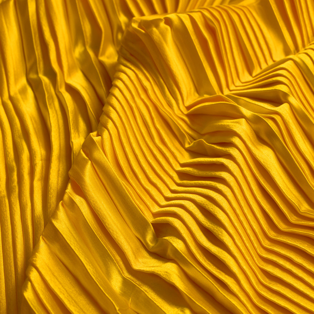 Pleated Stretch Satin - Gamboge - Andreas Collection Pleated Stretch Satin - Gamboge - Andreas Collection