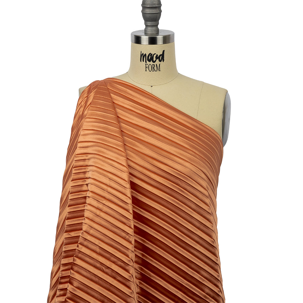 Pleated Stretch Satin - Creamsicle - Andreas Collection Detail Pleated Stretch Satin - Creamsicle - Andreas Collection Detail