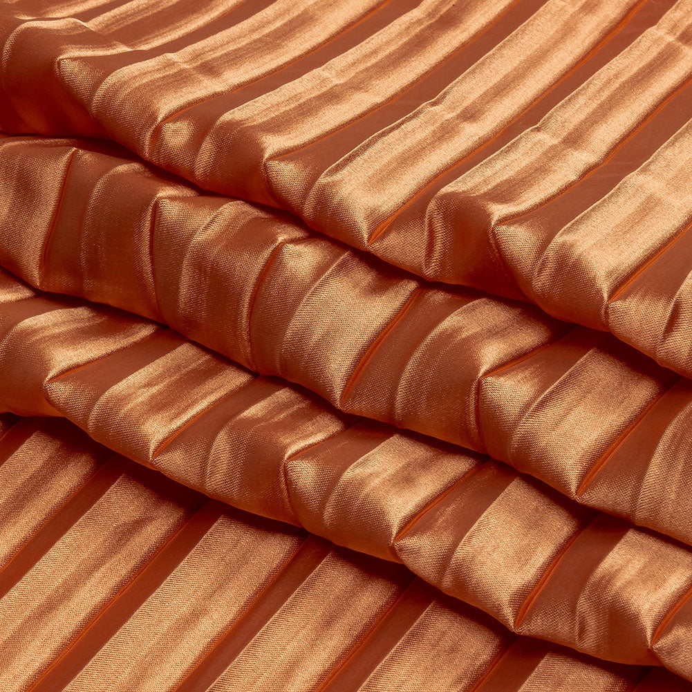 Pleated Stretch Satin - Creamsicle - Andreas Collection Full Pleated Stretch Satin - Creamsicle - Andreas Collection Full