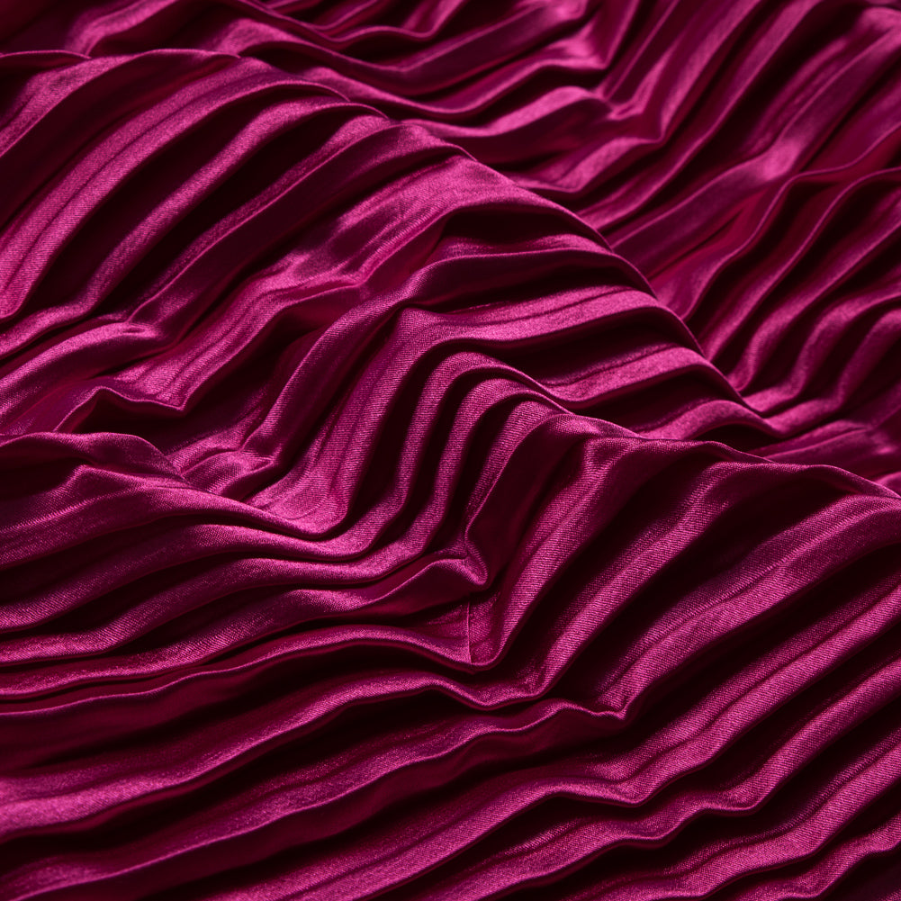 Pleated Stretch Satin - Raspberry Sorbet - Andreas Collection Pleated Stretch Satin - Raspberry Sorbet - Andreas Collection