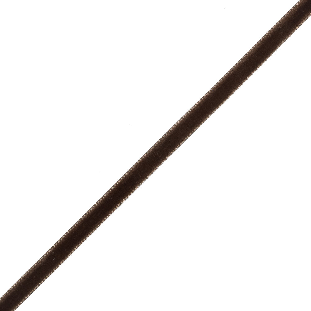 Light Brown Single-Faced Velvet Ribbon - 0.25" Detail Light Brown Single-Faced Velvet Ribbon - 0.25" Detail