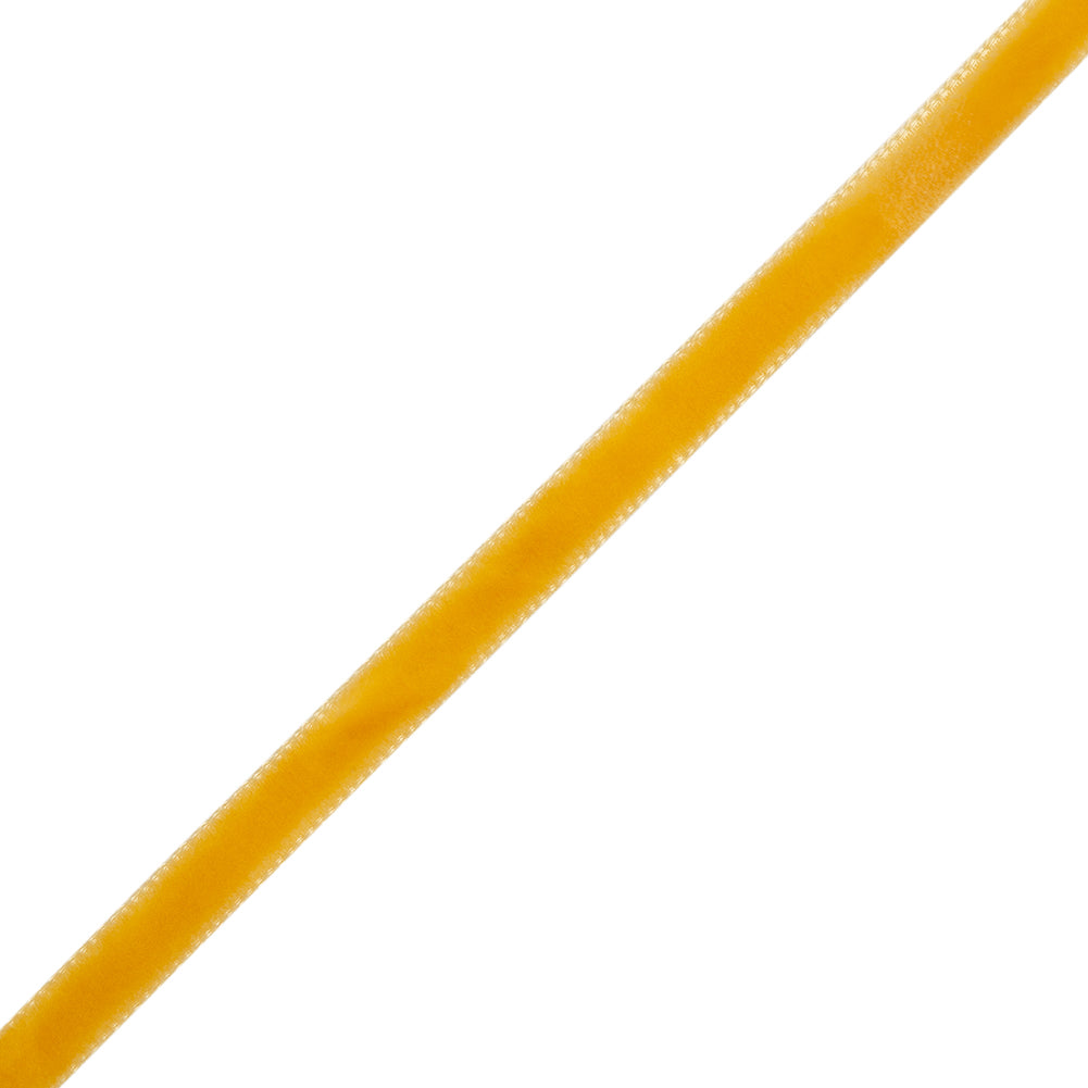 Single Faced Velvet Ribbon Made in Italy - 1/4" - Mustard - Sabine Collection Single Faced Velvet Ribbon Made in Italy - 1/4" - Mustard - Sabine Collection