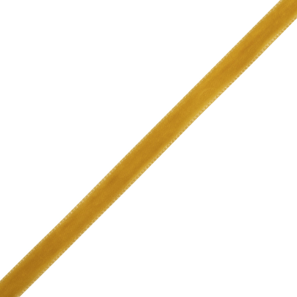 Single Faced Velvet Ribbon Made in Italy - 1/4" - Old Gold - Sabine Collection Single Faced Velvet Ribbon Made in Italy - 1/4" - Old Gold - Sabine Collection