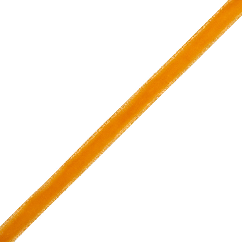Single Faced Velvet Ribbon Made in Italy - 1/4" -Tangerine - Sabine Collection Single Faced Velvet Ribbon Made in Italy - 1/4" -Tangerine - Sabine Collection